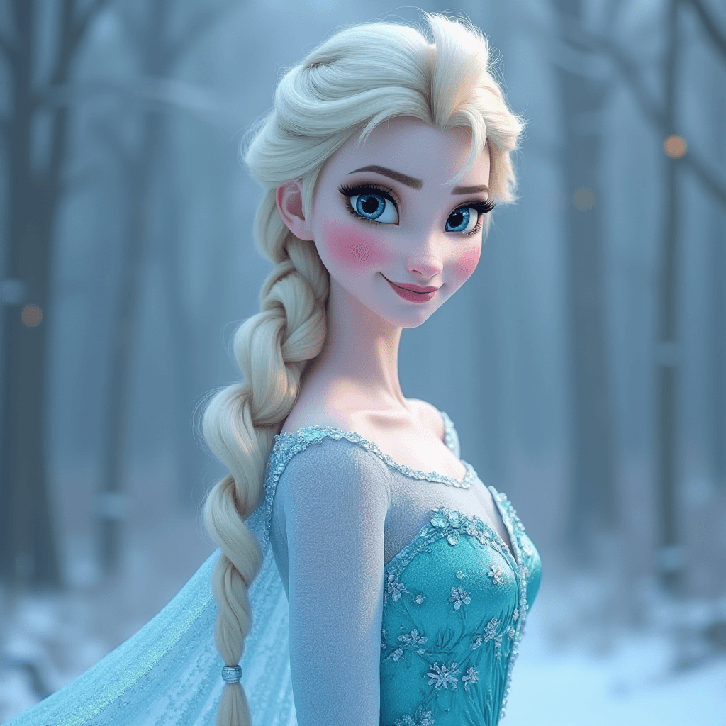 Ethereal Princess Elsa: A Harmonious Union of Ice and Beauty