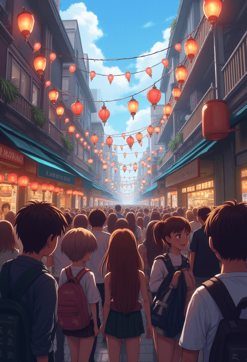 Anime Art Gallery Scene