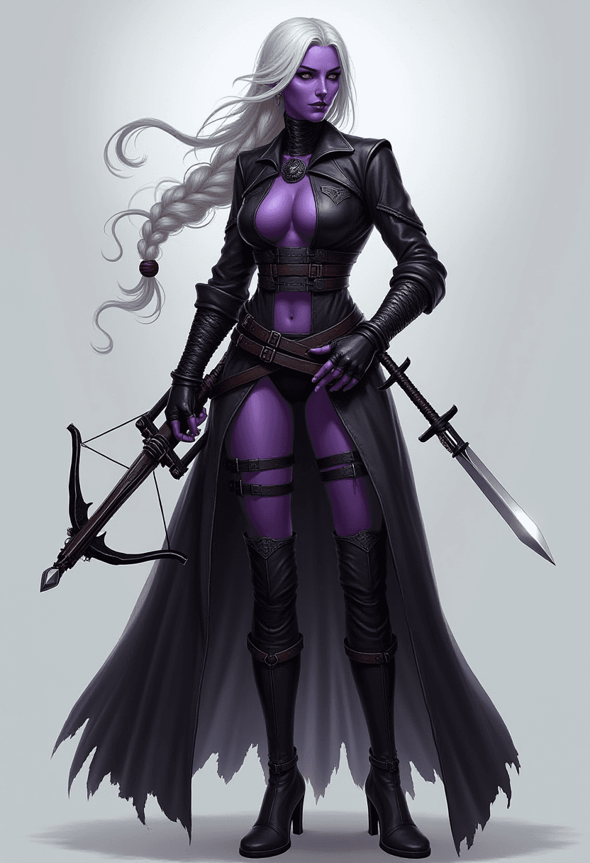 Drow Assassin with Dark Purple Skin