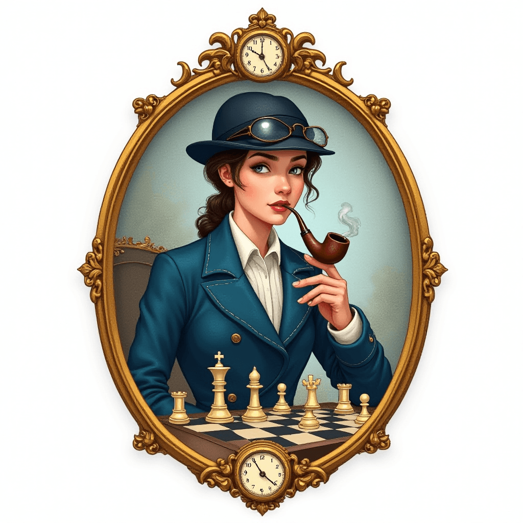 Enola Holmes Portrait with Chess Game