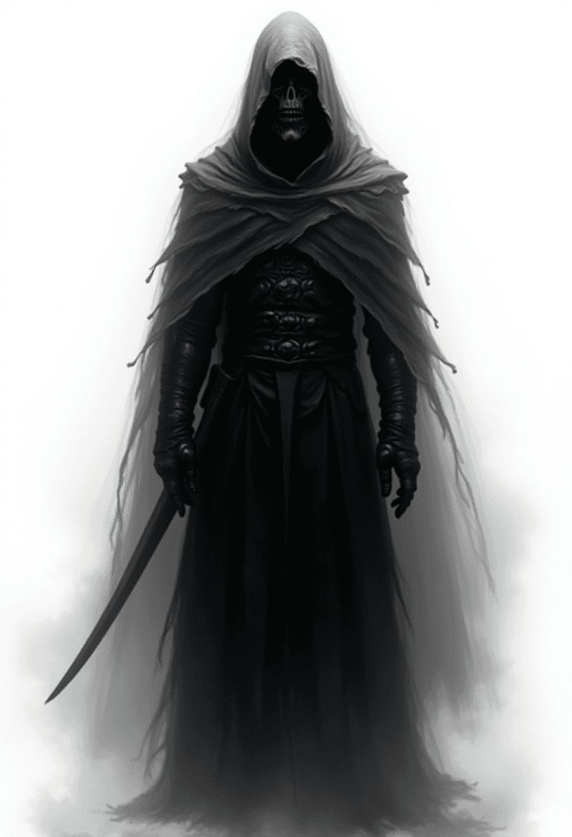 Dark Fantasy Character in White Background