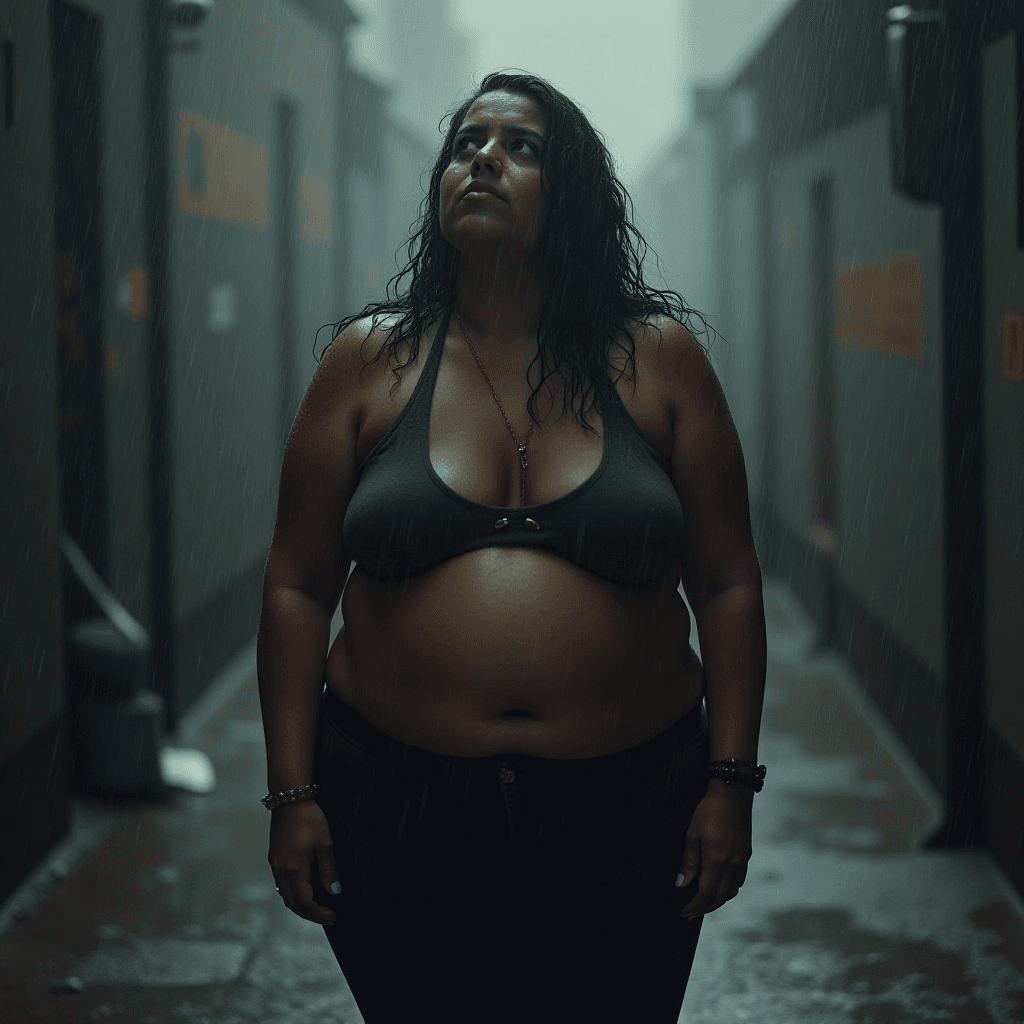 Fat Woman in the Rain