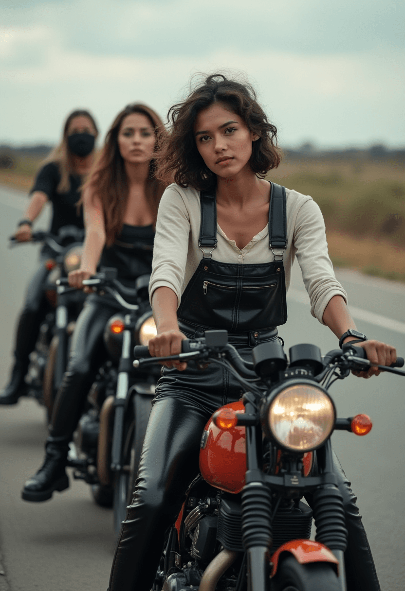 Women Motorcycle Group Racing