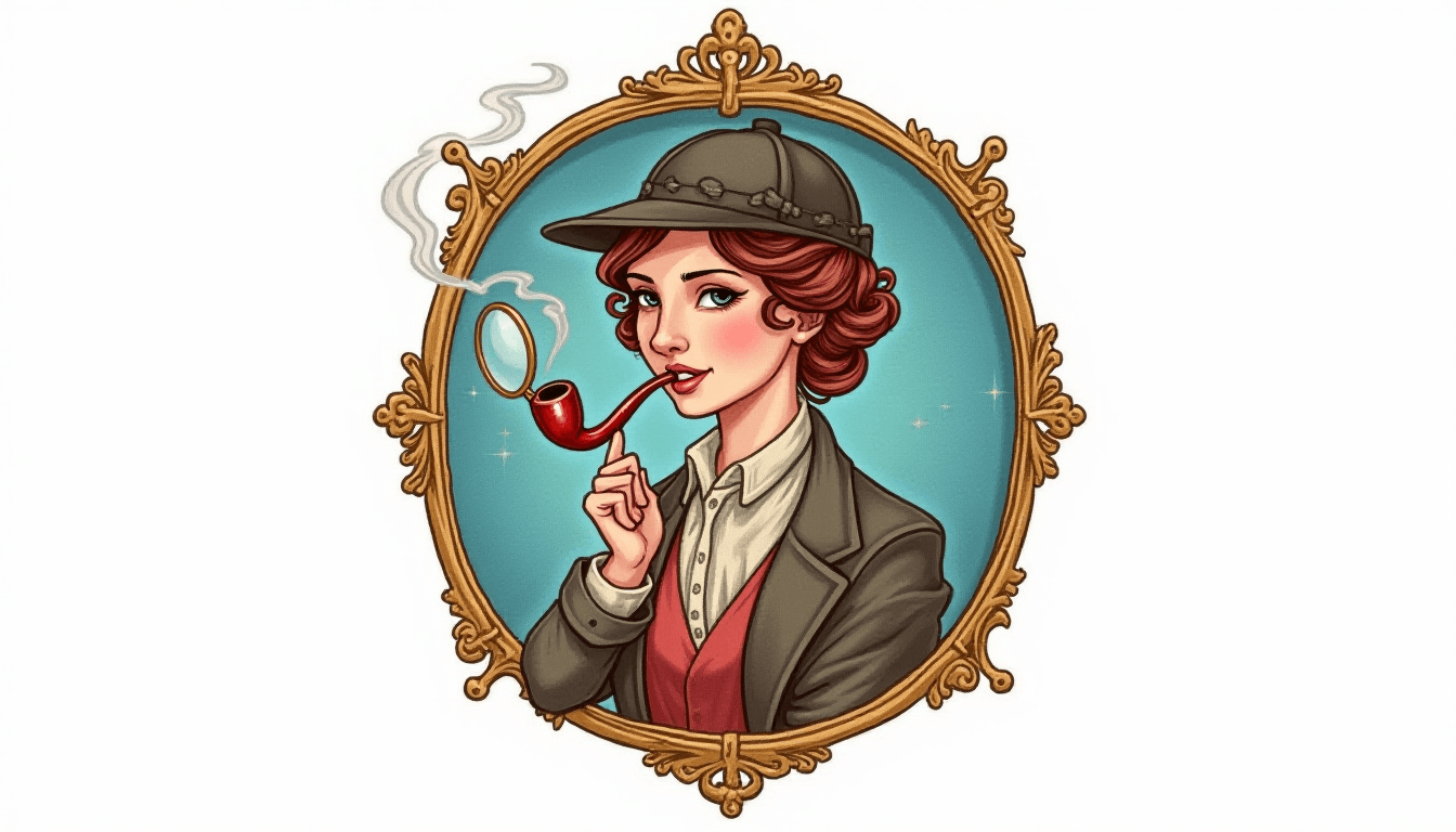 Enola Holmes Detective Badge Illustration