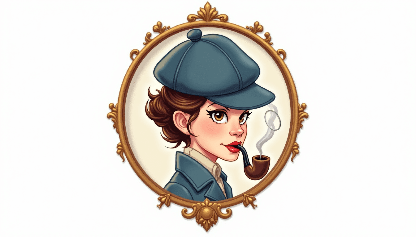 Sherlock Holmes-Inspired Badge Illustration