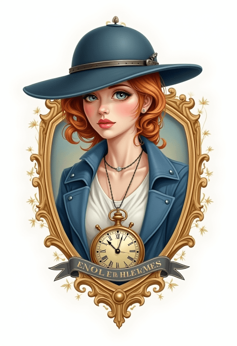 Illustration of Enola Holmes Investigator Badge