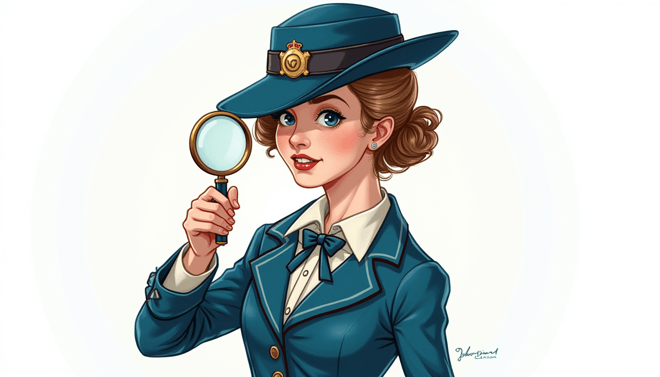 Badge Illustration of Victorian Era Investigator