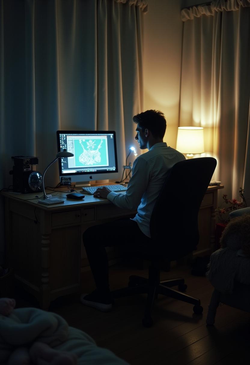 Man Sleeping on Chair with Messy Room