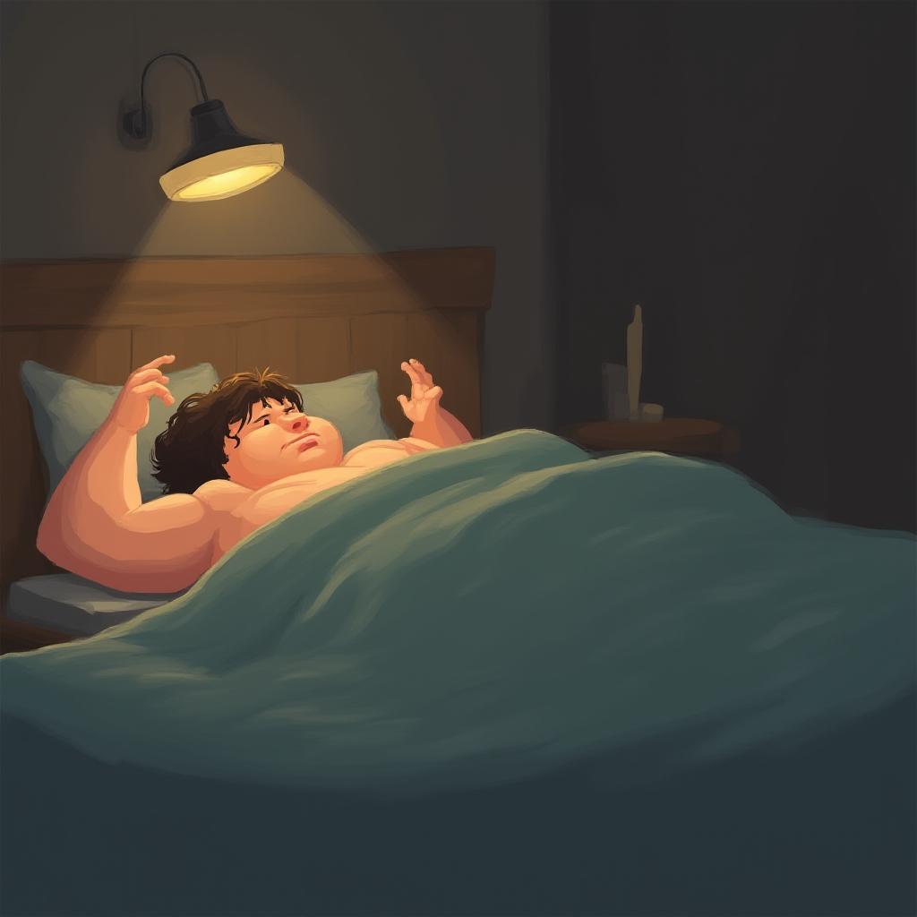 Man Sleeping in Bed'