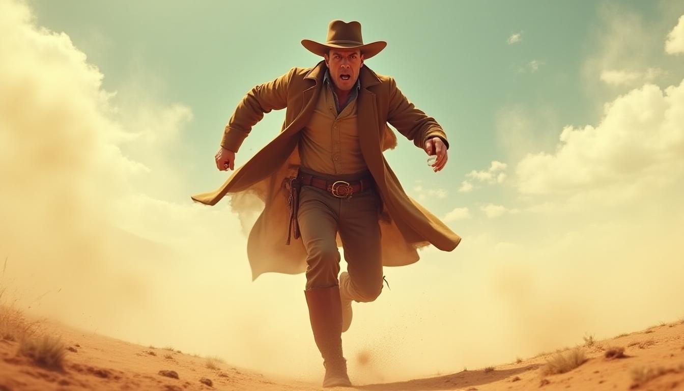 Man Running for His Life in 1850's Old West