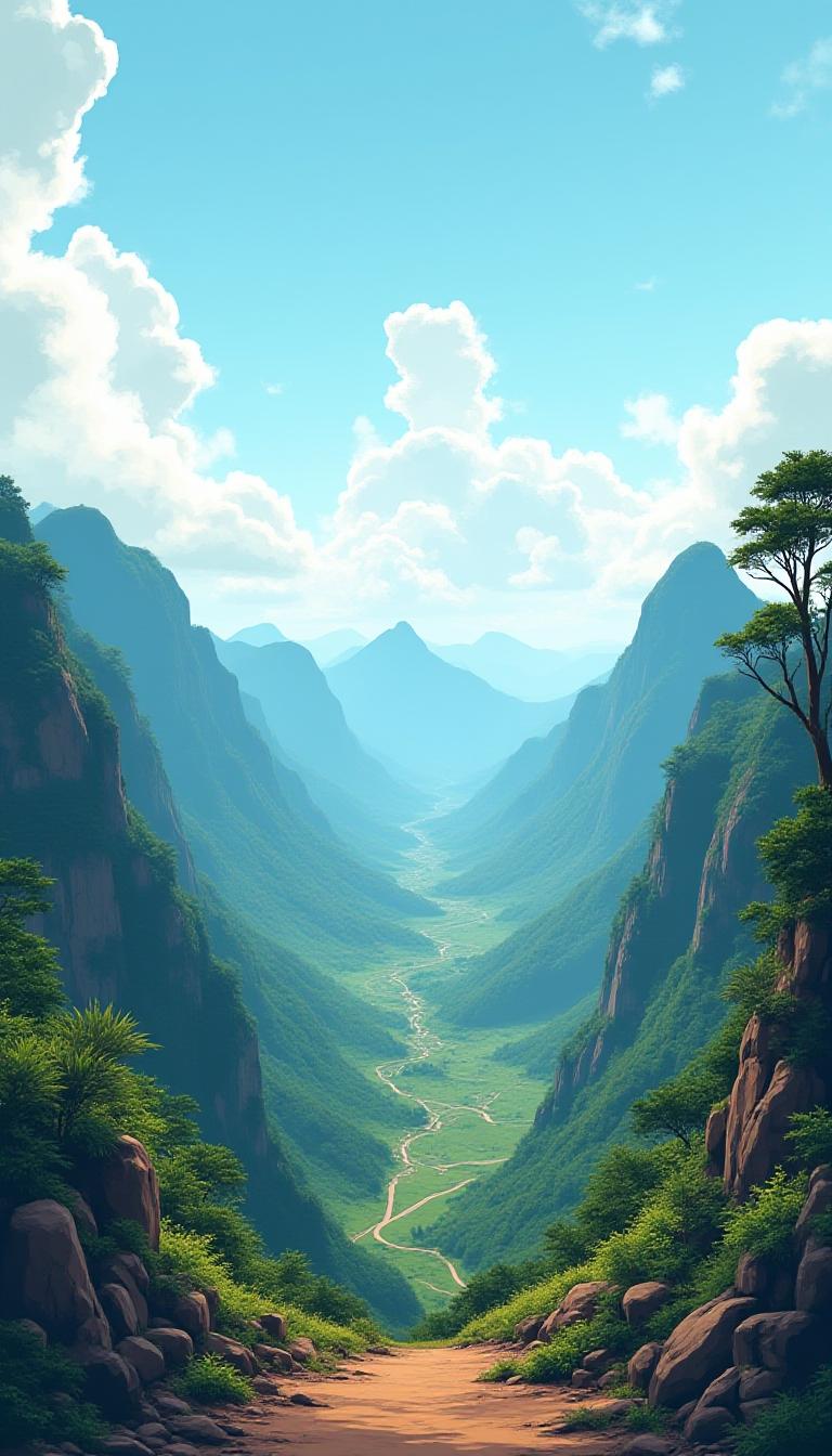 Nagaland Valley Low Angle Comic Style