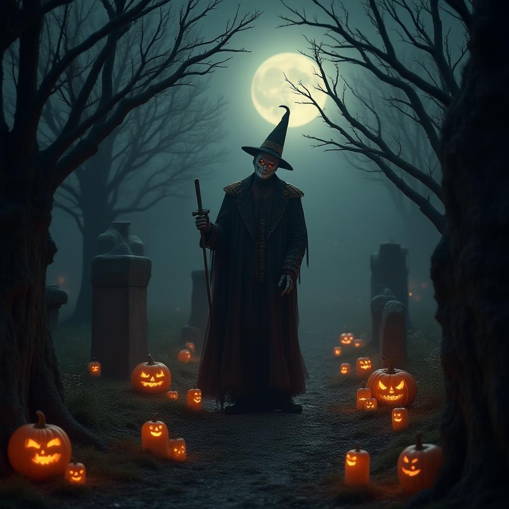 Haunted Cemetery at Night