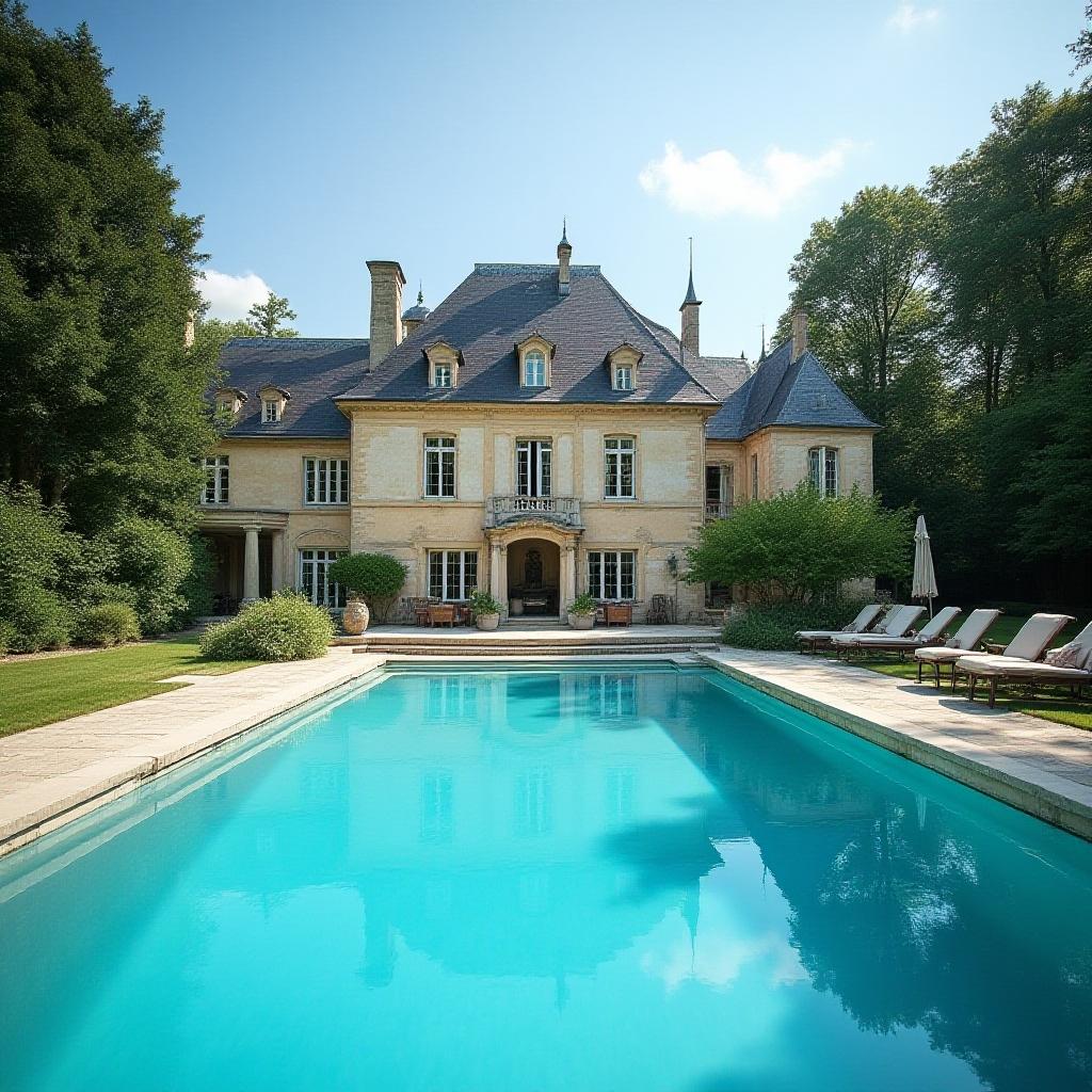 French Chateau Swimming Pool